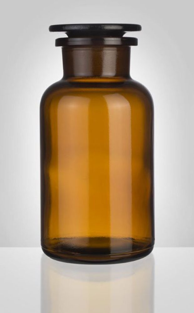 Levně dóza-prachovnice 500ml-kul.hnědá, zabr.víko, sklo