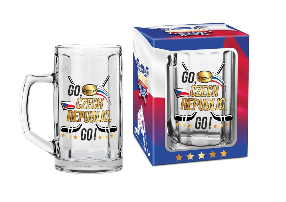 Levně půllitr GO, CZECH REPUBLIC, GO!, DB, sklo