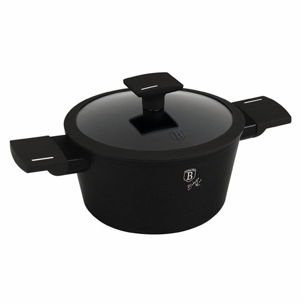 Levně BERLINGERHAUS Kastrol s titanovým povrchem a poklicí 20 cm Matte Black Collection BH-8187