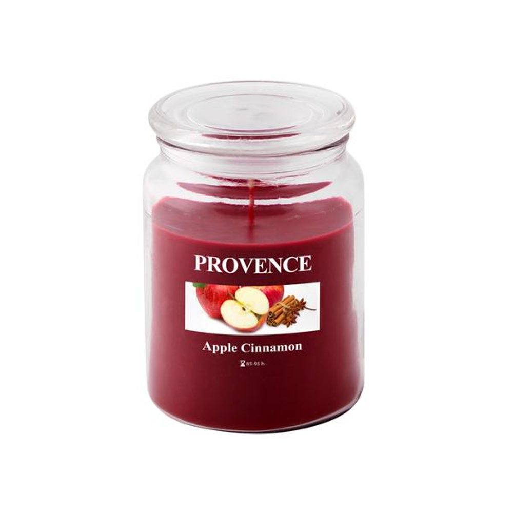 Levně Provence SVÍČKA VE SKLE S VÍČKEM 510G, JABLKO+SKOŘICE