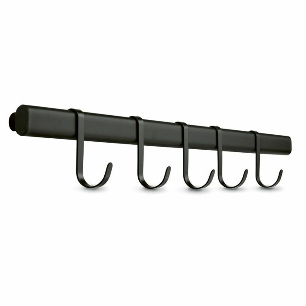 Levně tyč 60cm-držák kuch.náčiní, 5háčků, černý kov, B6315-1