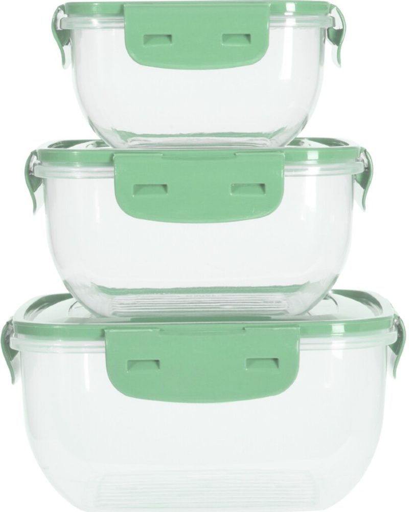 Levně EXCELLENT HOUSEWARE Dóza na potraviny 3 ks světle zelená KO-024001550svze
