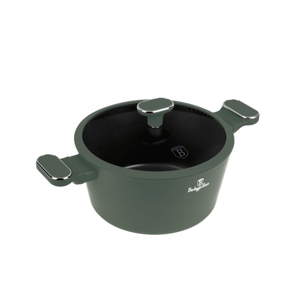 Levně BERLINGERHAUS Kastrol s titanovým povrchem a poklicí 24 cm Matte Green Collection BH-8201
