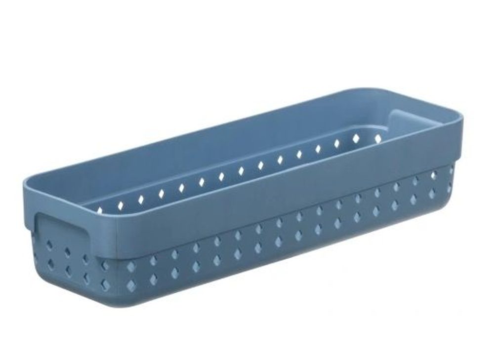 Levně košík SEOUL M-organ., 24x8x5cm-sev.modrý, plast