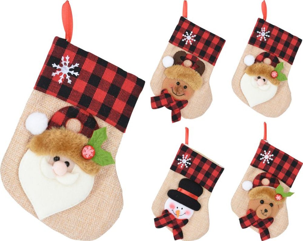 Levně ponožka 16cm mikulášská, 4druhy, látka