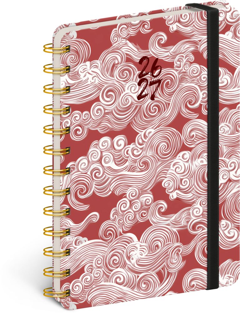 Levně NOTIQUE Spirálový 18měsíční diář Petito – Mraky 2026/2027, 13 x 18 cm