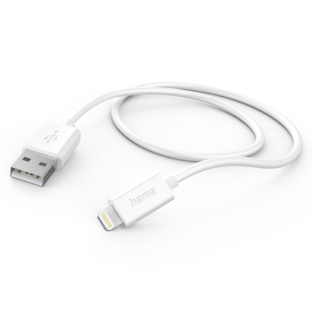 Levně Hama MFi USB kabel pro Apple, USB-A Lightning 1 m, bilý