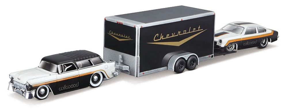 Levně Maisto - Design Team Haulers, 1955 Chevrolet Nomad + 1971 Chevrolet Vega, 1:64