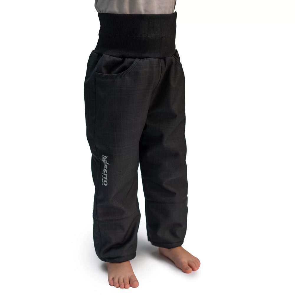 Levně ESITO Dětské softshellové oteplovačky na zimu Black - černá - 98 černá