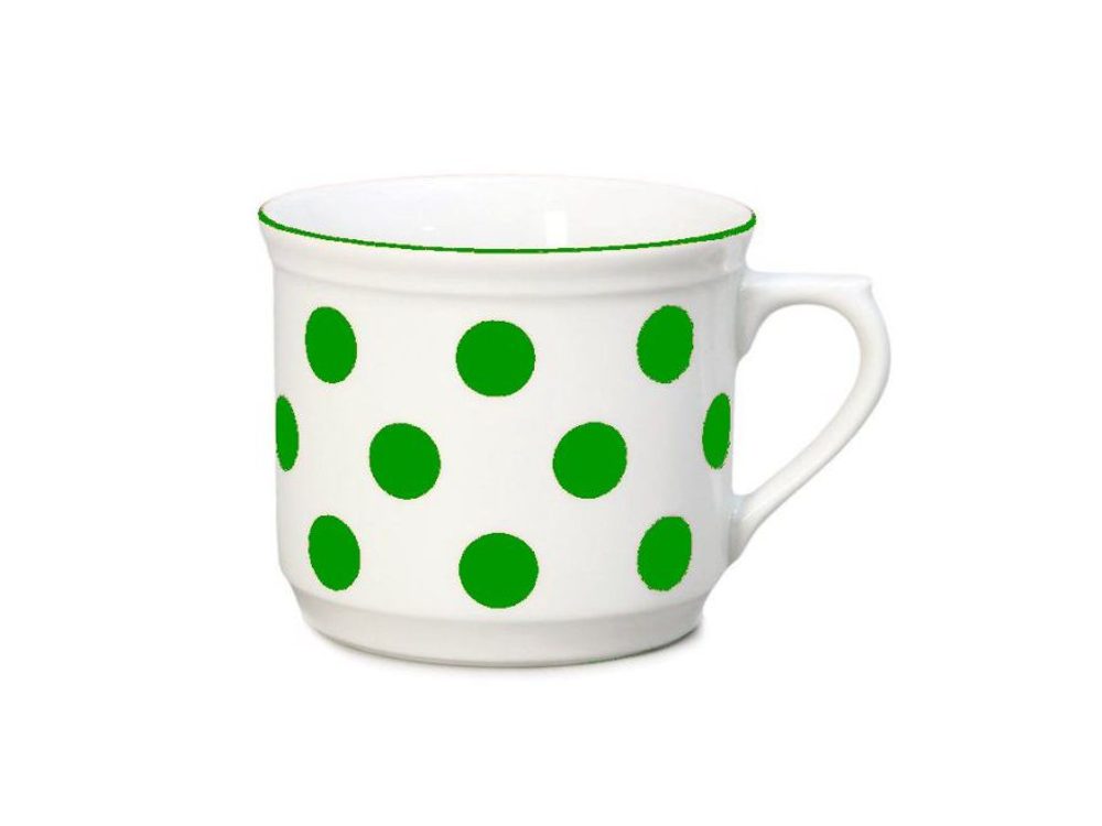 Levně hrnek 630ml VAŘÁK-zelený puntík-1jak.THUN,porcelán