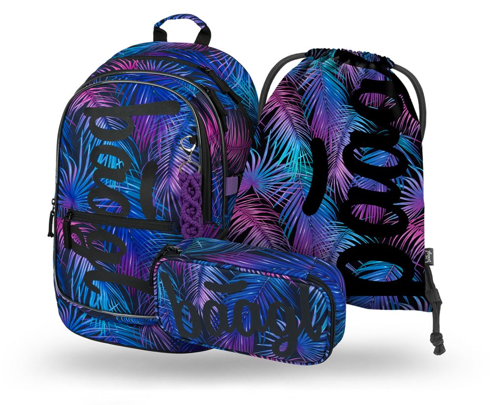 Levně BAAGL 3 SET Core Palm: batoh, penál, sáček