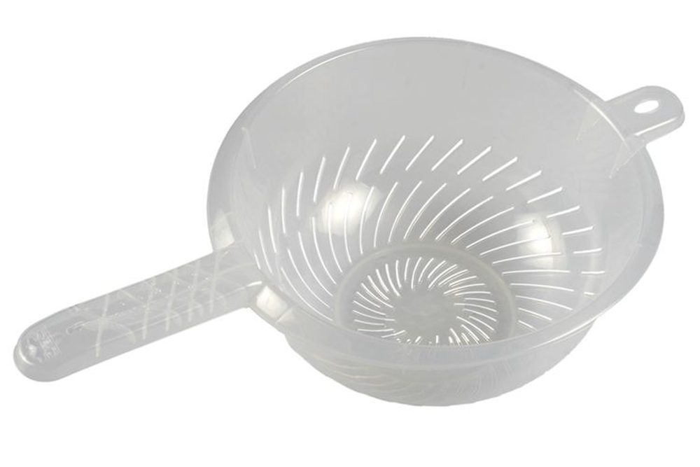 Levně cedník d24x11cm s rukoj., transparent, plast