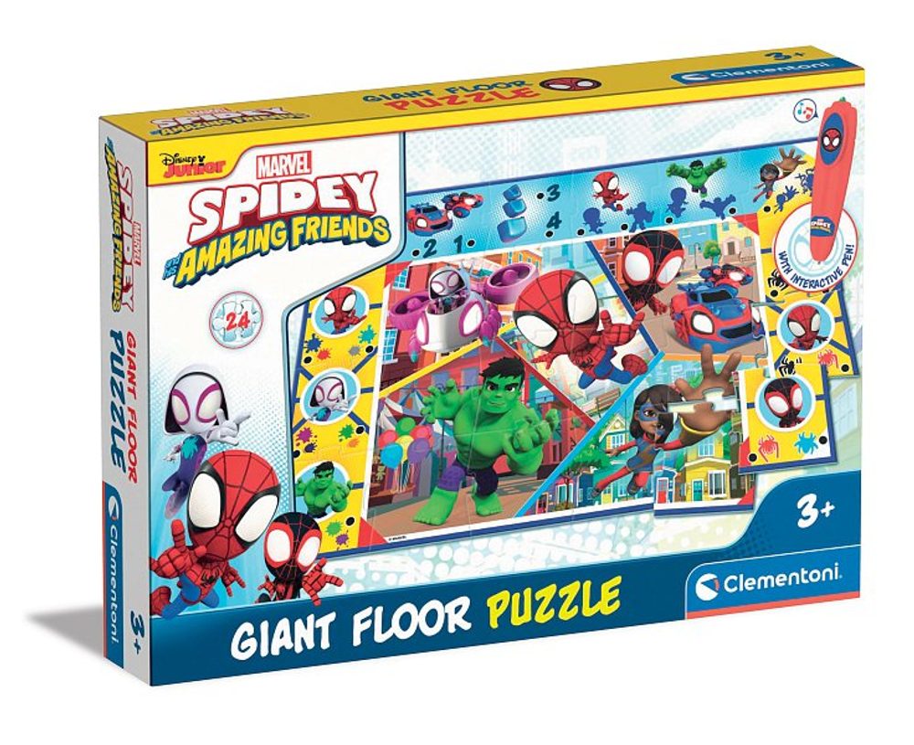 Levně CLEMENTONI MARVEL - Velké podlahové puzzle s interaktivním perem