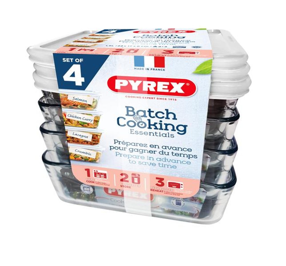 Levně Pyrex SADA DÓZ PYREX 4KS, 4X1,5L, SKLO