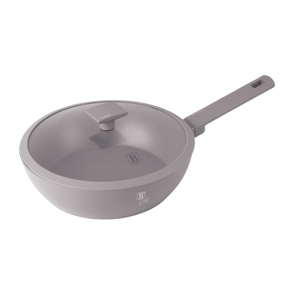 Levně BERLINGERHAUS Pánev hluboká s titanovým povrchem a poklicí 24 cm Taupe Collection BH-8092
