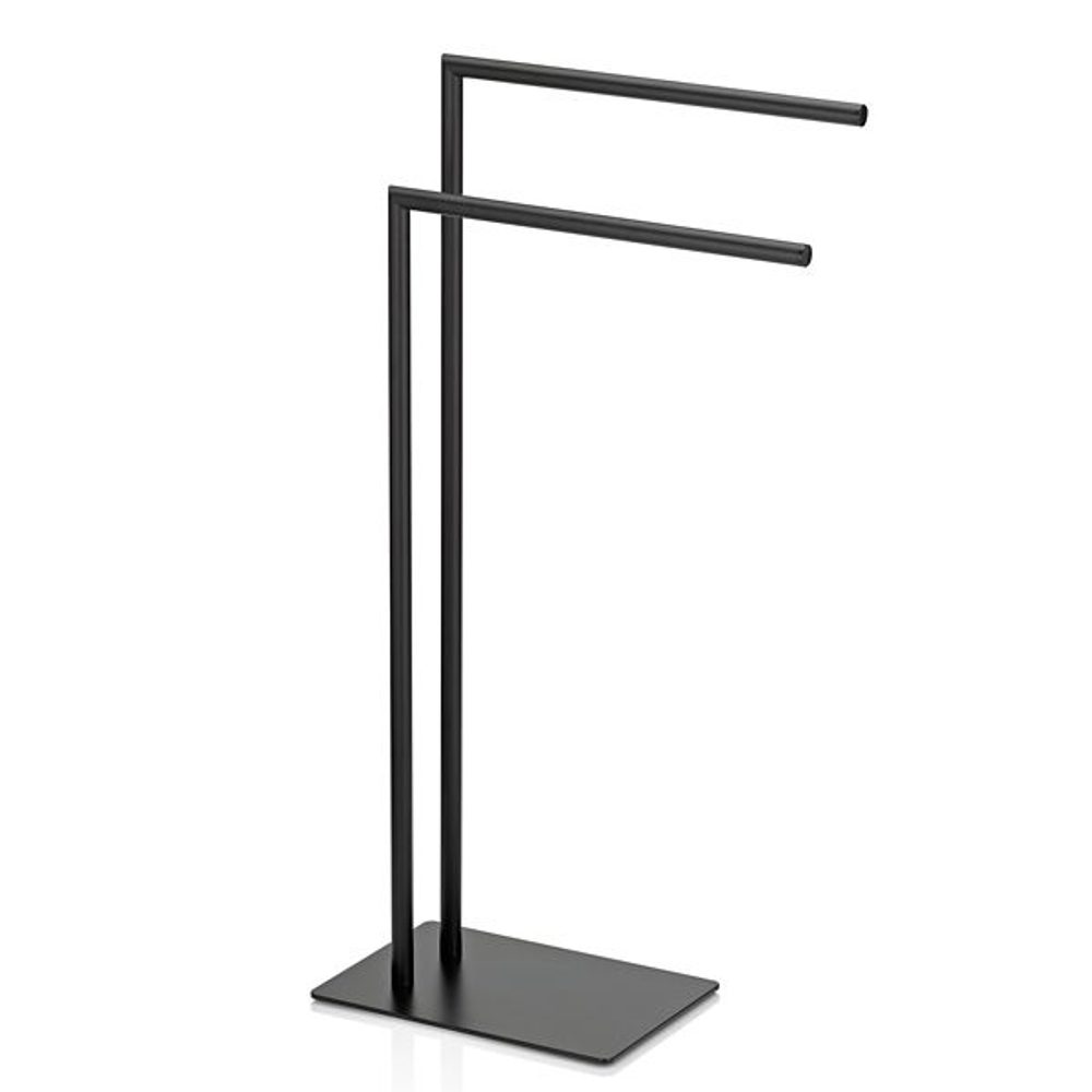 KELA Kovový věšák na ručníky černý ve tvaru L 30x20x81cm KL-22495