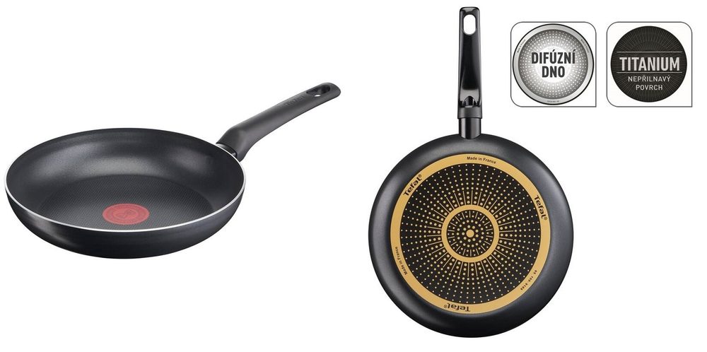 Levně pánev d26 SIMPLE COOK, titan, černá, TEFAL