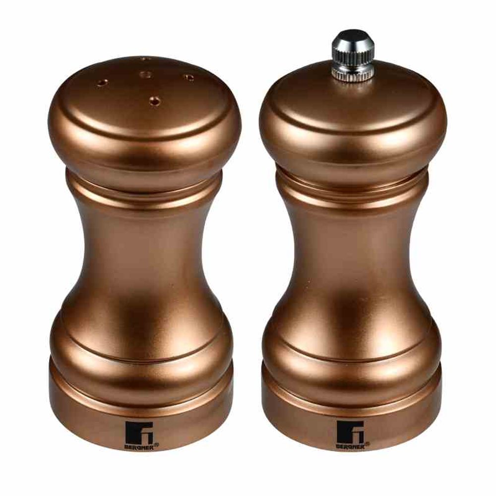 Levně BERGNER Dochucovací sada 2 ks solnička a mlýnek na pepř Copper BG-48521-CP