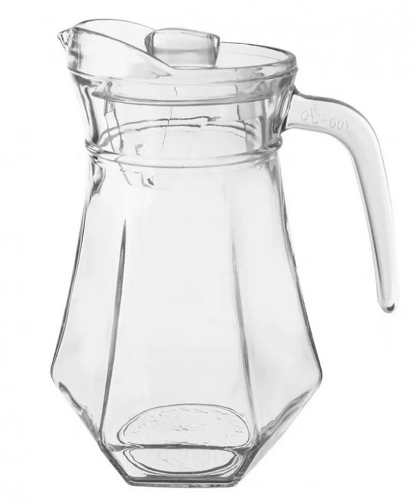 Levně džbán 1,30l + víčko, d13,5x21cm, max 60°C, transp.plast