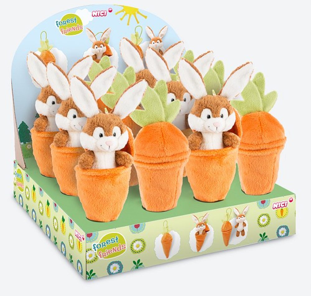 Levně NICI DISPLAY plyš Králíček v mrkvičce 15cm, 12 ks