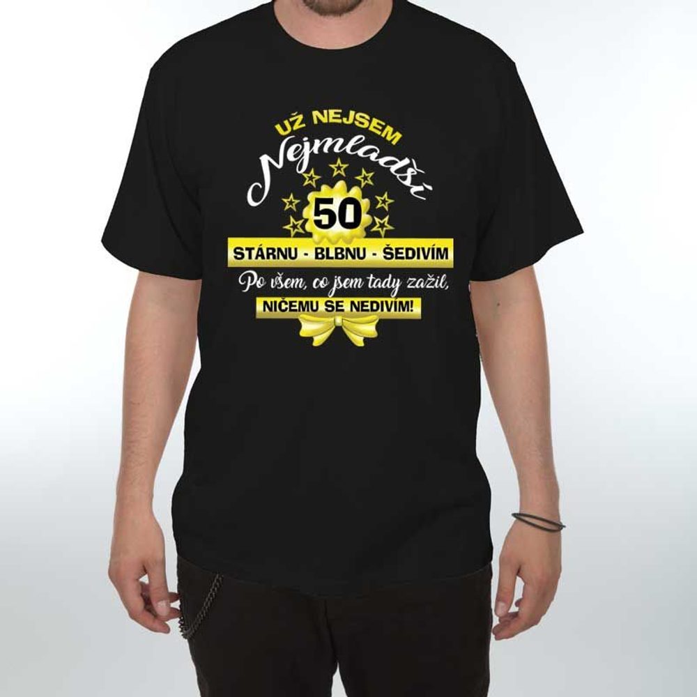 Levně Tričko - Už nejsem nejmladší 50 - L černá