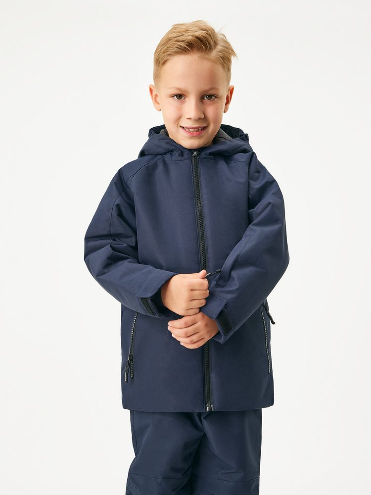 Levně Unuo Dětská zimní bunda Polar, Tm. Modročerná - 92/98
