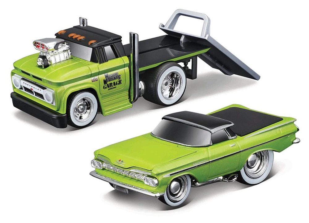 Levně Maisto - Muscle Transports - 1966 Chevrolet C60 Flatbed Chevrolet El Camino, 1:64