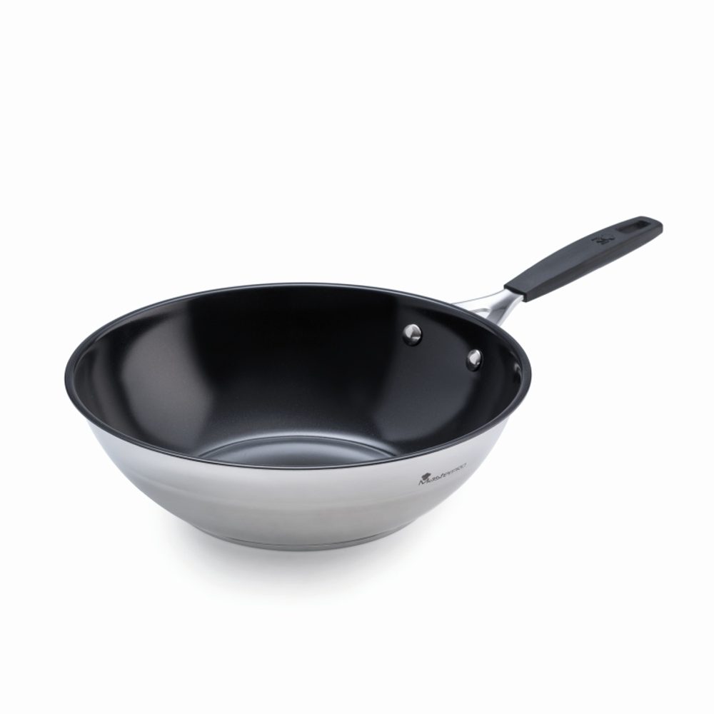 Levně MASTERPRO Pánev WOK s nepřilnavým povrchem SMART 28 cm stříbrná BGEU-3770