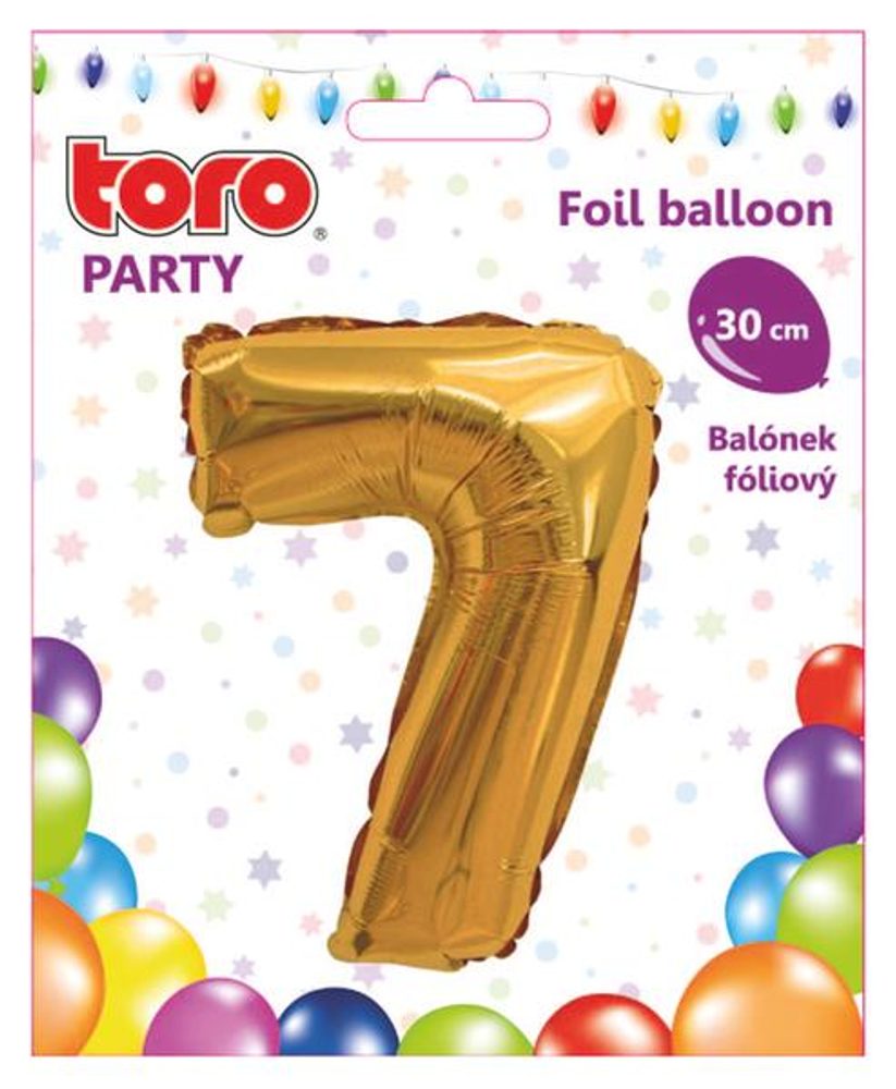 Levně TORO BALÓNEK ČÍSLICE 7, 30CM, MATNĚ ZLATÁ