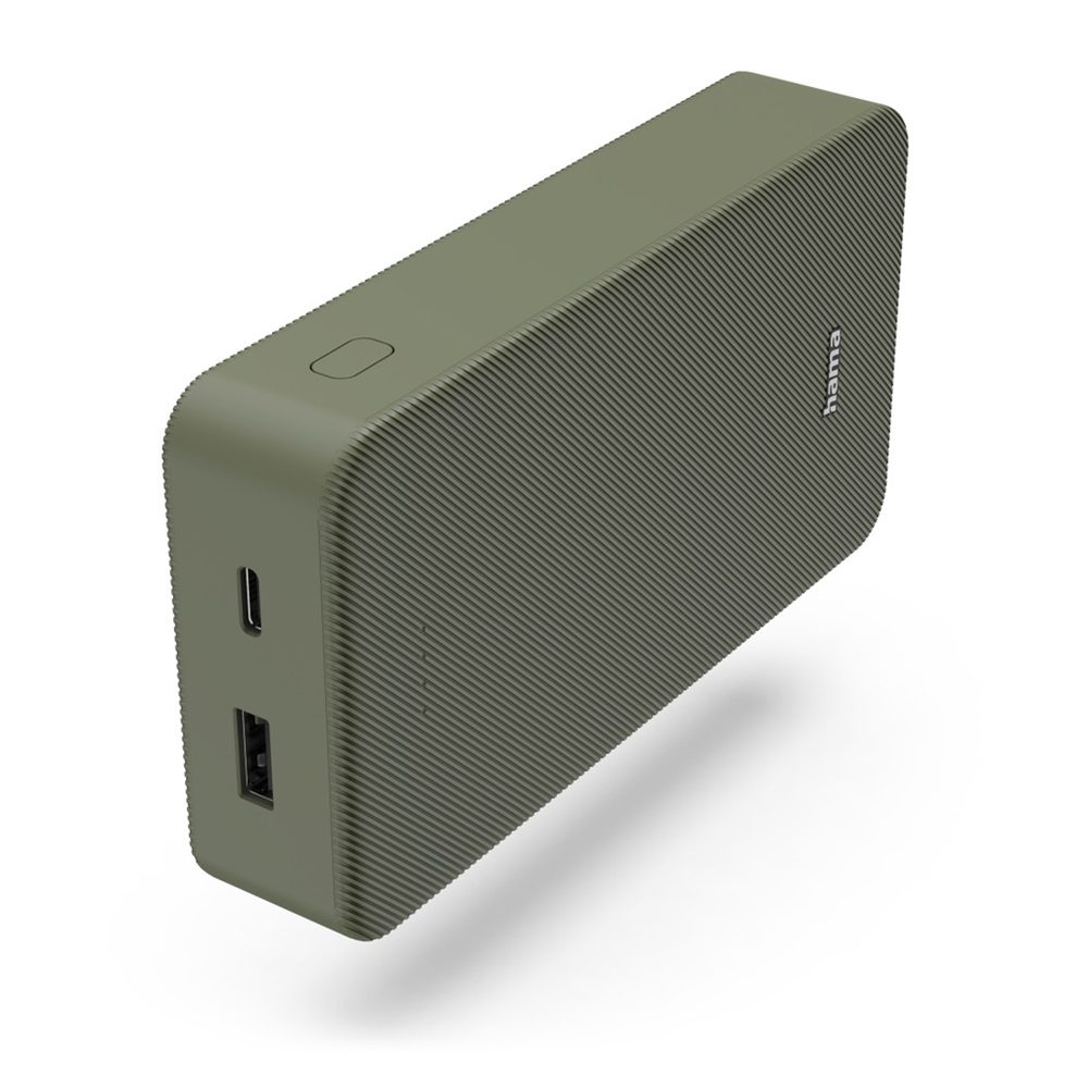 Levně Hama Colour 20, powerbanka 20000 mAh, 3 A, výstup: USB-C, USB-A, zelená