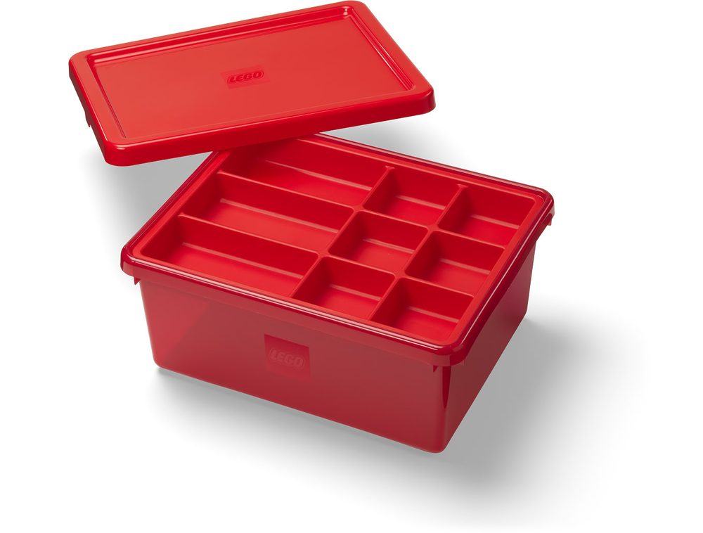 Levně LEGO úložný box s organizérem - červená