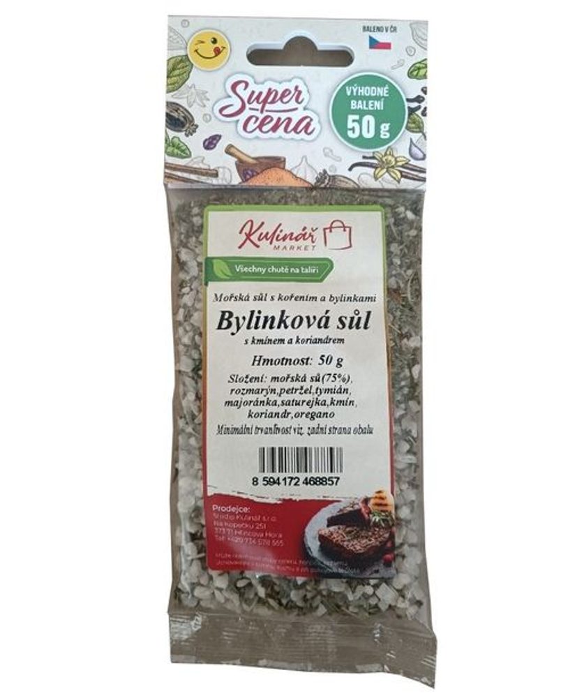 Levně koření-"K"-BYLINKOVÁ SŮL-50g do mlýnku, QQ, sáček