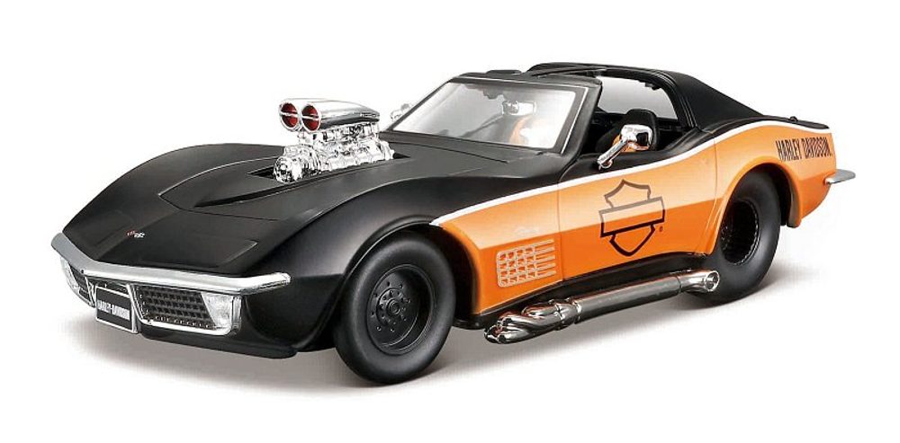 Levně Maisto - Harley-Davidson Custom, 1970 Chevrolet Corvette, 1:24