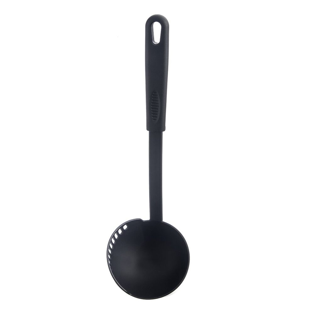 Levně Naběračka s cedníkem BLACKLINE 30,5 cm, pr. 9 cm
