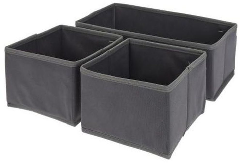 Levně organizér 28x14x11cm, 14x14x11cm, 3kusy, šedý pevný textil