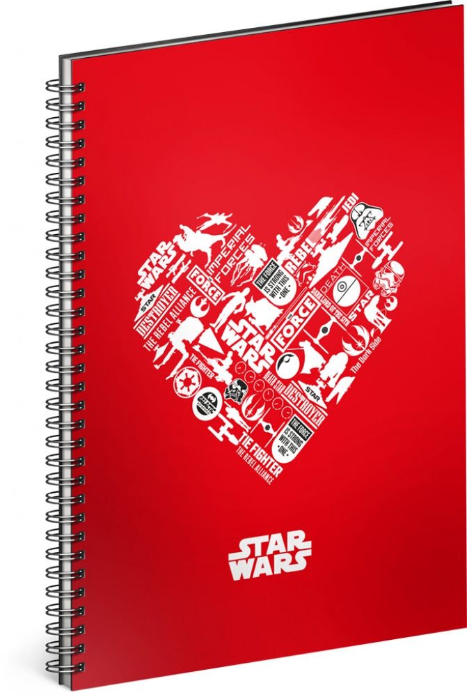 Levně Presco Group Spirálový blok Star Wars – Red, nelinkovaný, A5