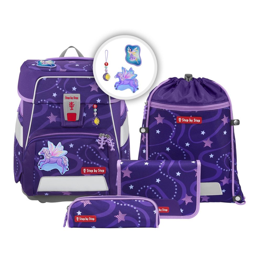 Levně HAMA Školní aktovka SPACE pro prvňáčky - 5dílný set, Step by Step Pegas Emily, certifikát AGR