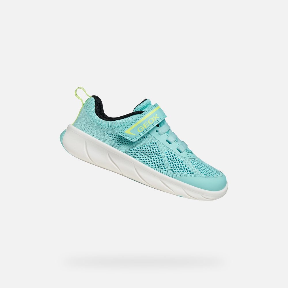 Levně Tyrkysové dívčí barefoot tenisky Geox Foot-run - 33