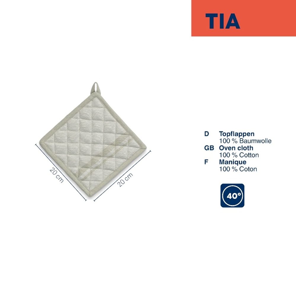 Levně KELA Podložka pod hrnec Tia 100% bavlna kouřově zelená 20,0x20,0cm KL-12744