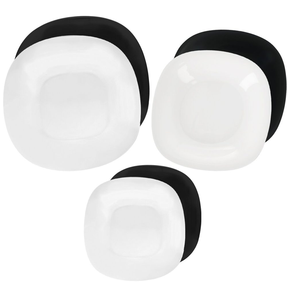 Levně Jídelní sada LUNA black and white 18 dílů