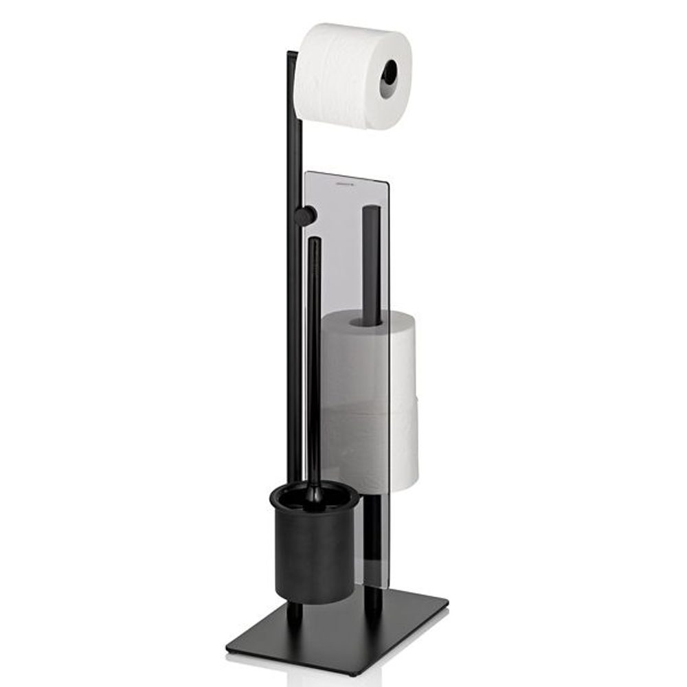 Levně KELA WC sada STYLE s držákem náhradní role černá 26x18x71cm KL-22499
