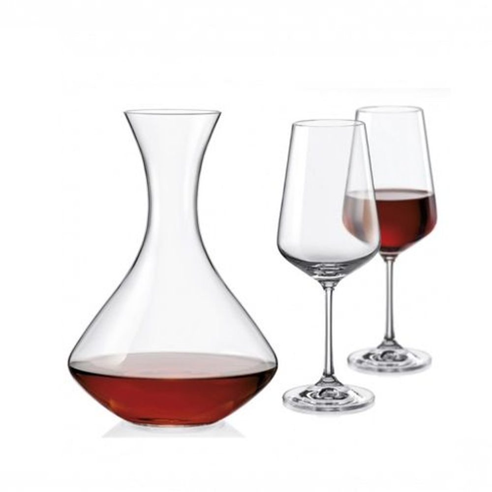 Levně karafa 1,5l + sklen. 450ml-2ks, BOHEMIA SANDRA, DB, sklo