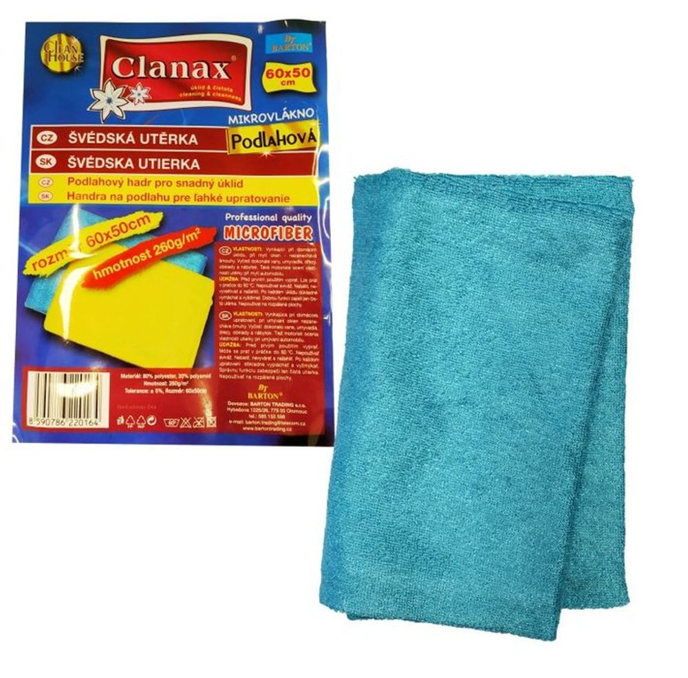 Levně utěrka švédská 60x50 260g/m2, podlah.CLANAX mikrovl.