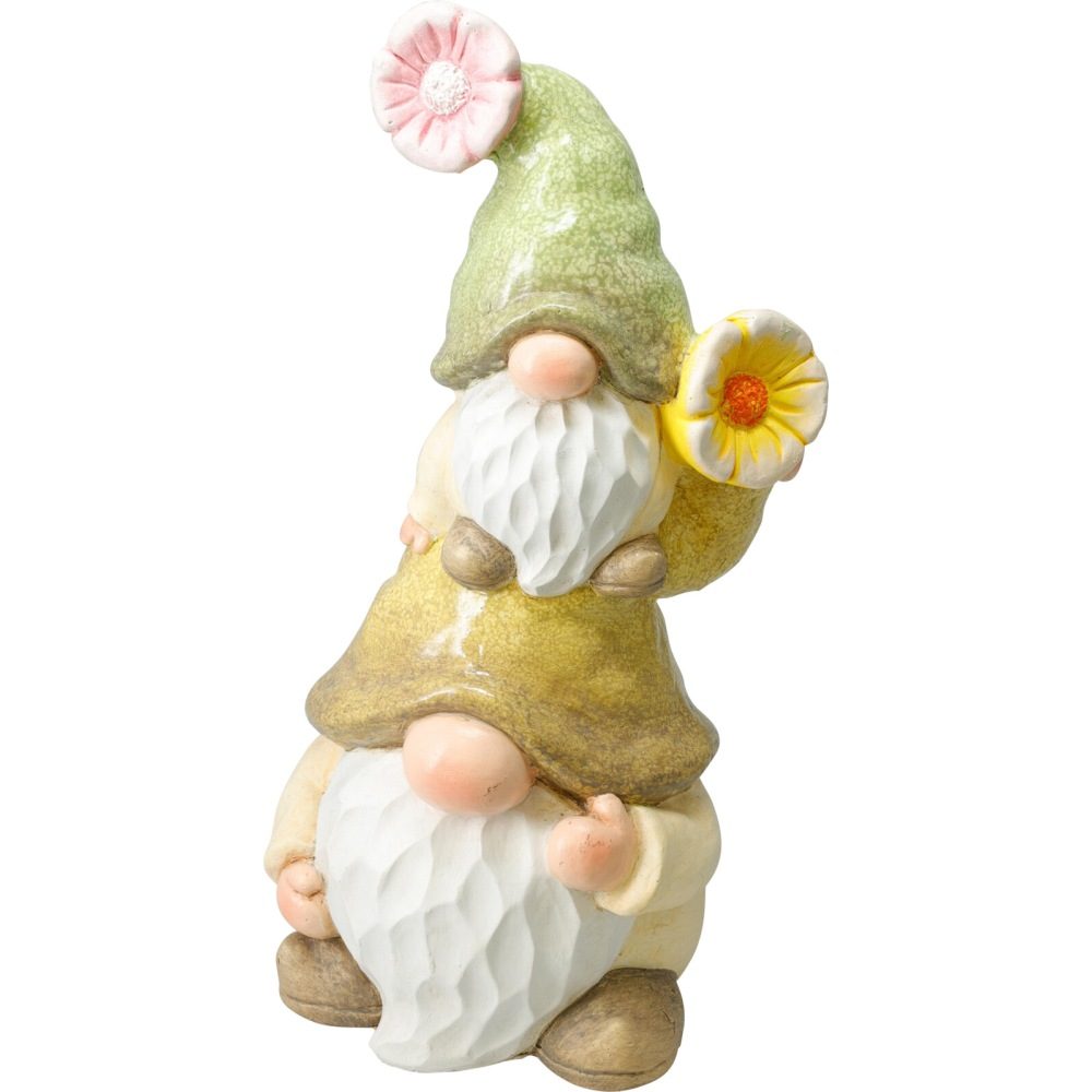 PROGARDEN Zahradní dekorace trpaslík s dítětem sedícím na ramenou 20 x 16 x 39 cm KO-795250710sedi