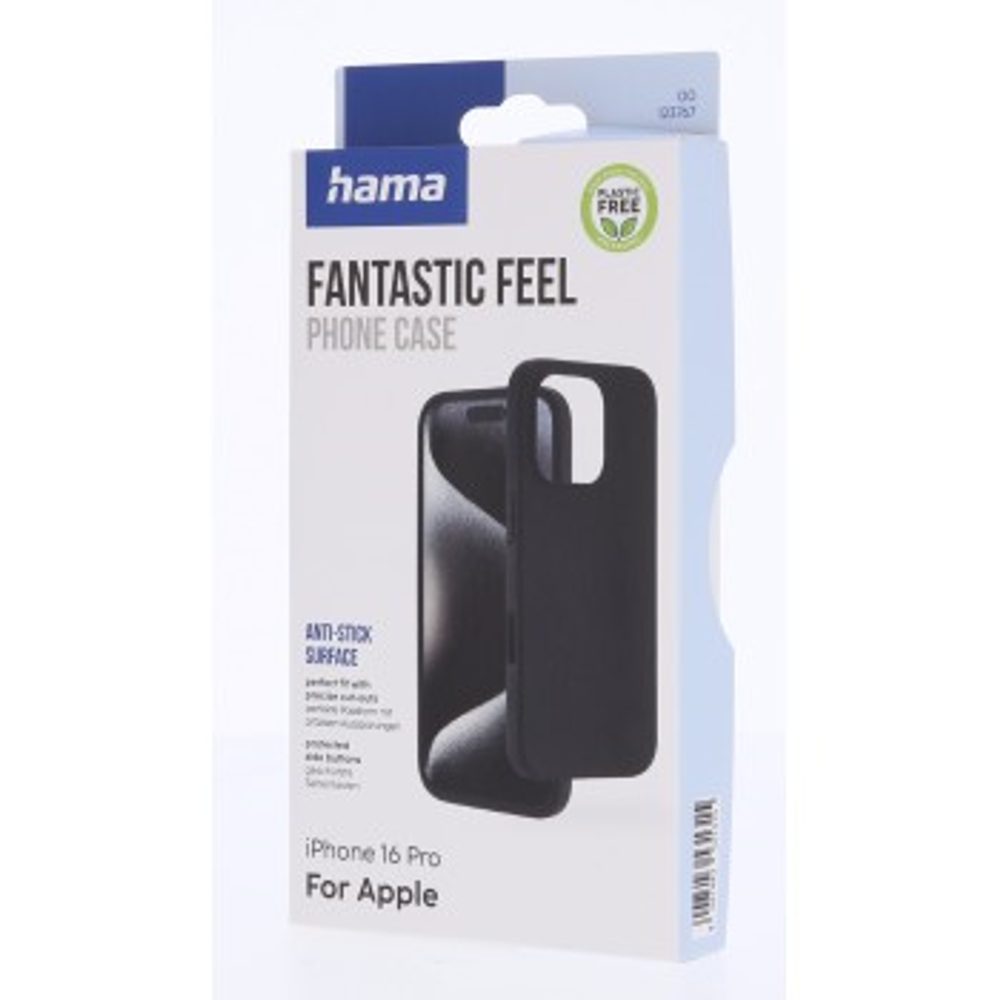 Hama Fantastic Feel, kryt pro Apple iPhone 16 Pro, hebký povrch, černý (obrázek 13)