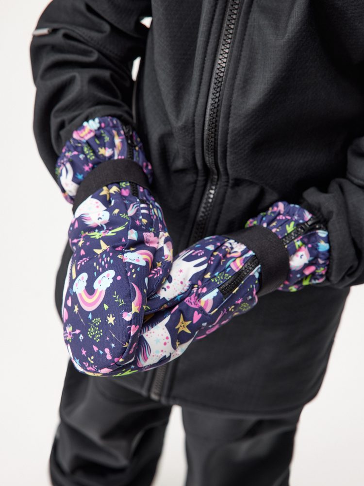 Levně Unuo, Dětské zimní rukavice Polar, Jednorožci - XL