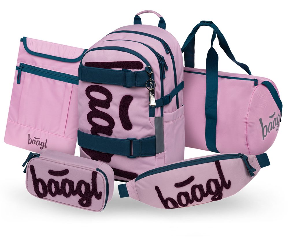 Levně BAAGL SET 5 Skate Rose: batoh, penál, sportovní taška, ledvinka, obal na notebook GRS