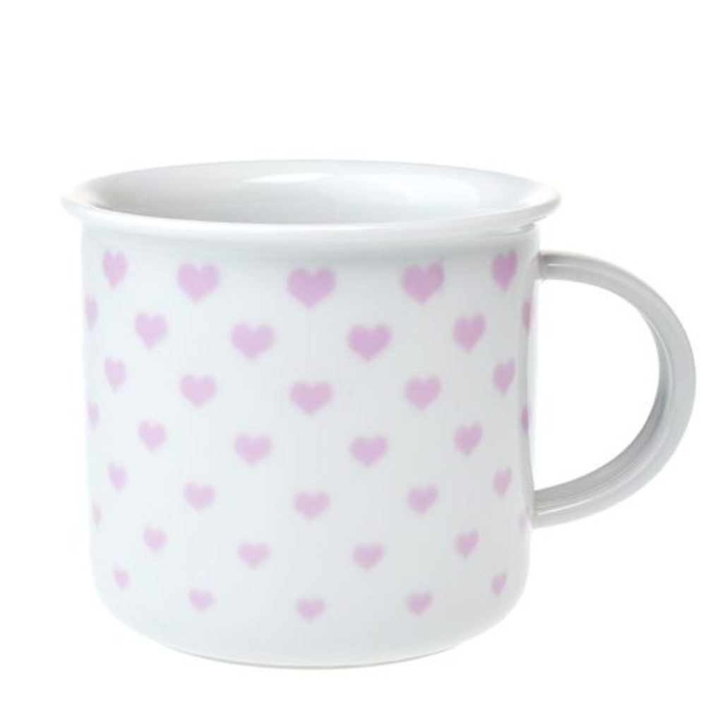 Levně hrnek 380ml TINA - růžová SRDÍČKA U3295/38, čes.porcelán