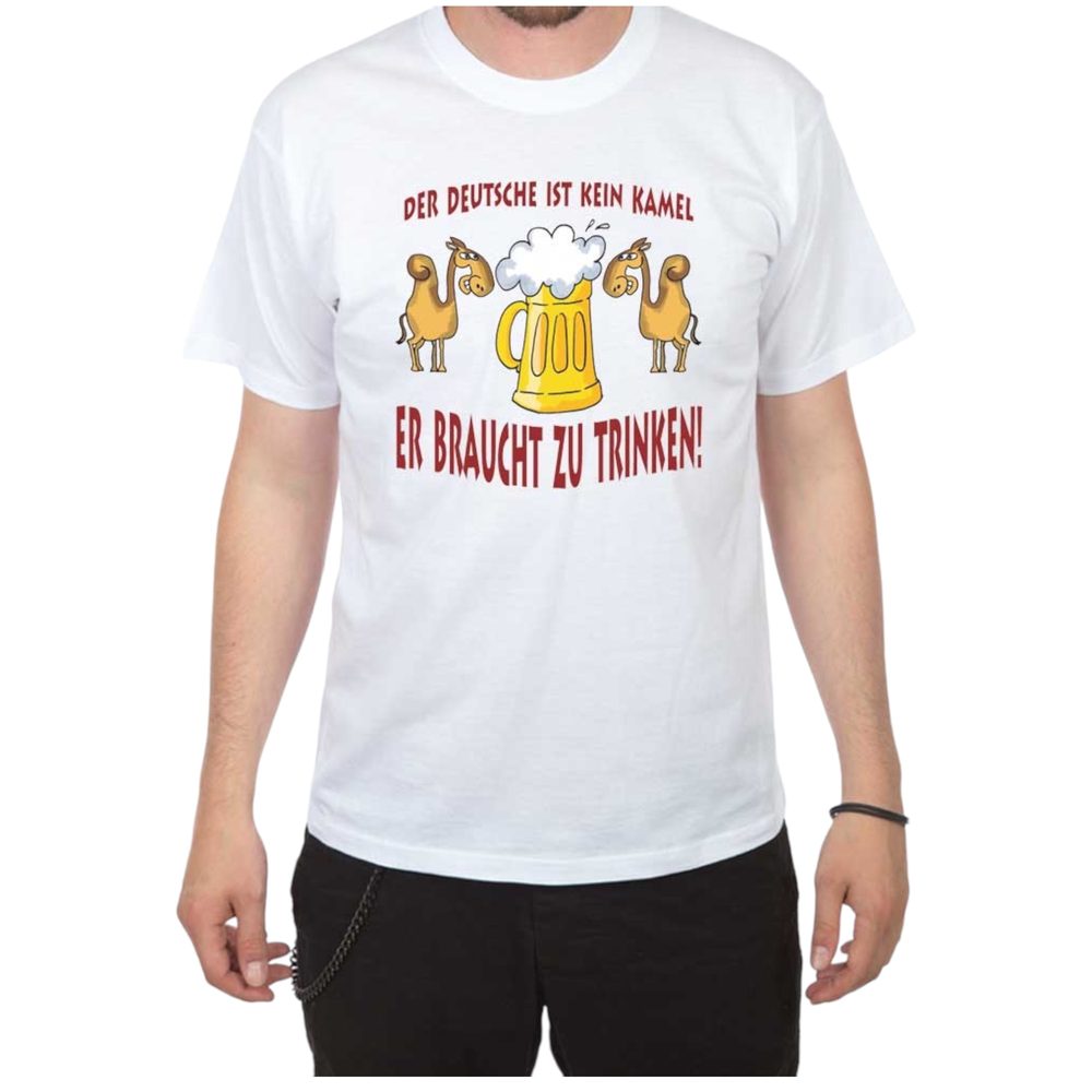 Levně Modadeti Der Deutsche ist kein Kamel, er braucht zu trinken! - 3XL bílá