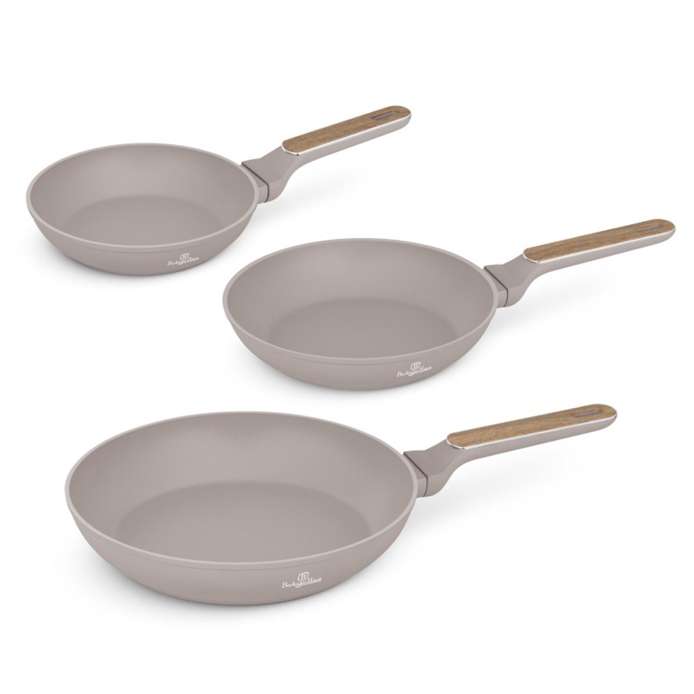 Levně BERLINGERHAUS Sada pánví s titanovým povrchem 3 ks Taupe Nordic Collection BH-8341